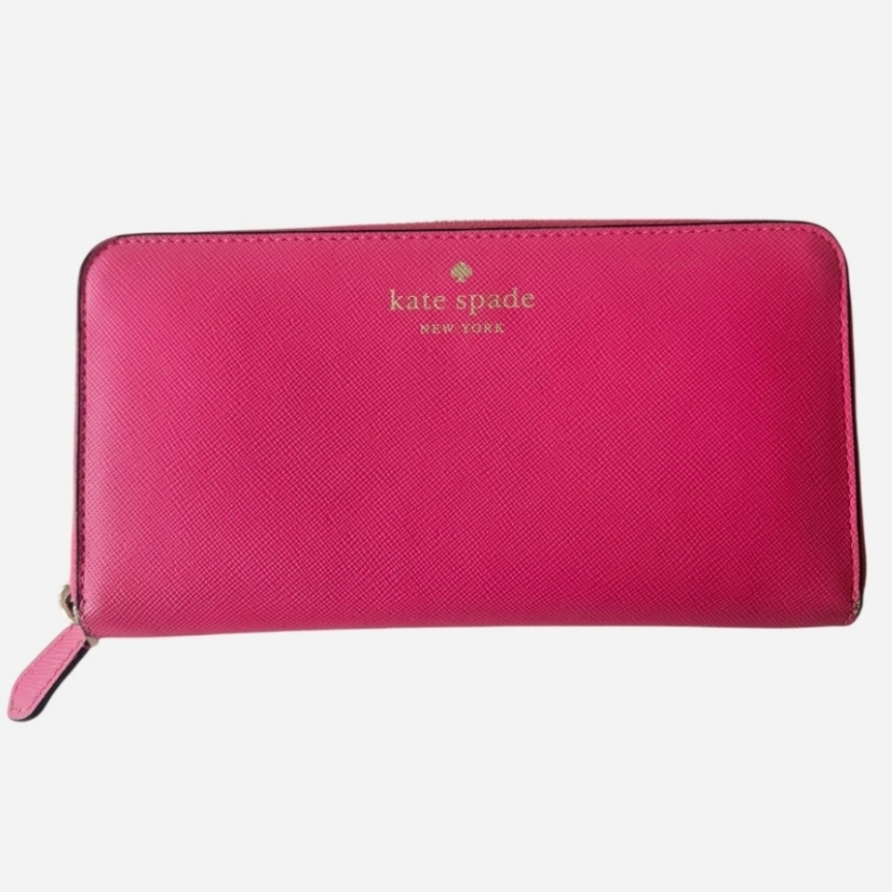 Kate Spade Hot Pink Zip Around Wallet - GUC - Picture 2 of 9